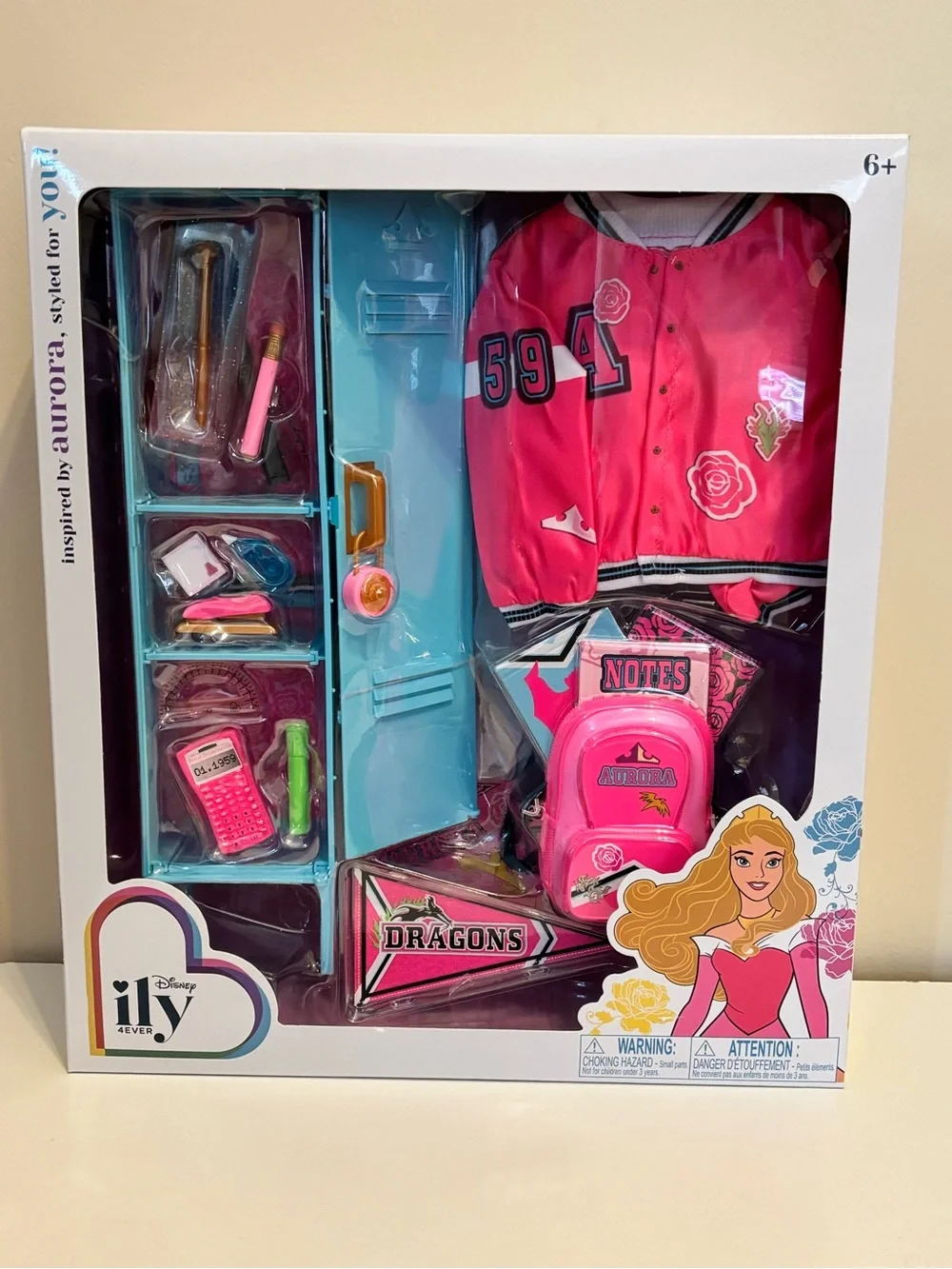 Disney Pink and Blue School Locker Playset with Jacket & Accessories